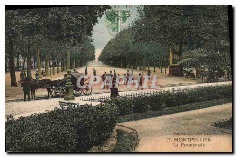 Old Postcard Montpellier Promenade