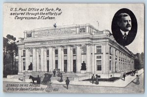 York Pennsylvania PA Postcard US Post Office Congressman Lafean Building 1910