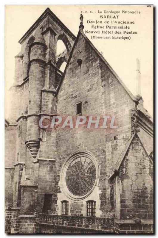 Postcard Old Dungeon Sarlat From I & # 39Ancienne Parish Church Nouvel Hotel ...