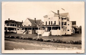 Postcard RPPC c1942 Kennebunk Beach Maine Surfside Cottages Censor Cancel to UK