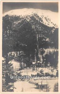 Winter Scene, Mountain Village Real Photo Skiing Unused 