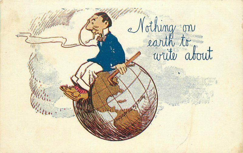 Artist Impression Comic Humor Globe earth C-1910 Postcard 3117