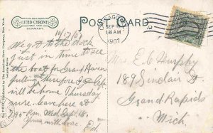 Old Covered Bridge Sandusky River Fremont Ohio 1907 postcard