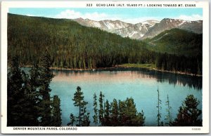 1938 Echo Lake Looking Mount Evans Denver Mountain Park Colorado Posted Postcard