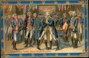 Tuck George Washington Takes Leave of Officers c1910 Patriotic Postcard