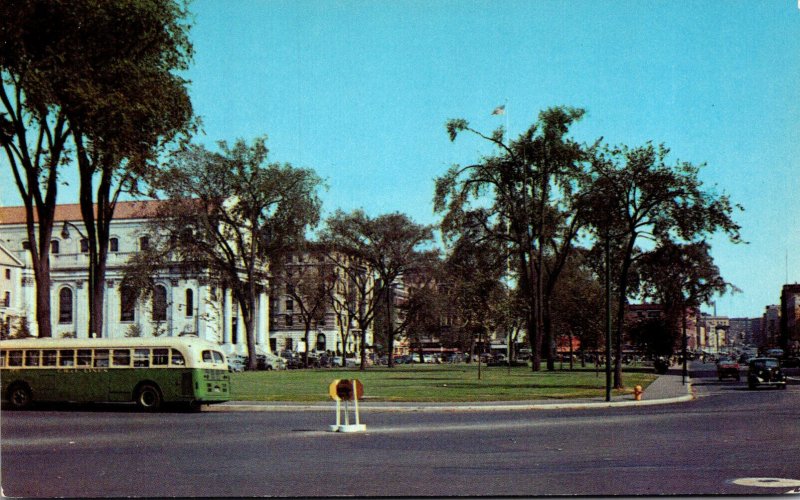 Connecticut Waterbury View Across Green Showing Church Of The Immaculate Conc...