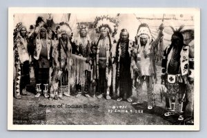 RPPC BRAVES OF INDIAN TRIBES EMMA S. LEE REAL PHOTO POSTCARD (1935)