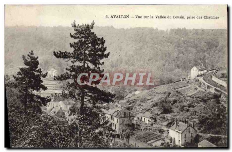 Old Postcard Avallon View Of The Valley Of Cousin Jack Des Chaumes