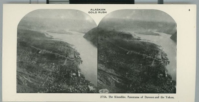 Klondike Panorama Dawson and Yukon Alaskan Gold Rush Stereoview Keystone VG A5