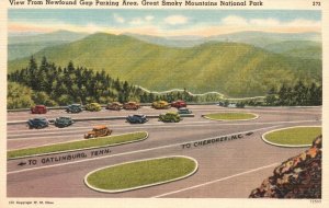 Vintage Postcard 1930's View From Newfound Gap Parking Area Great Smoky Mountain