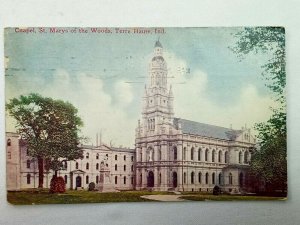 Vintage Postcard 1909 Chapel St. Mary's of the Woods Terre Haute ID Indiana