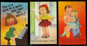 Comic Humor Postcards (44) ALL different ALL MINT Unused C1930s/1940s