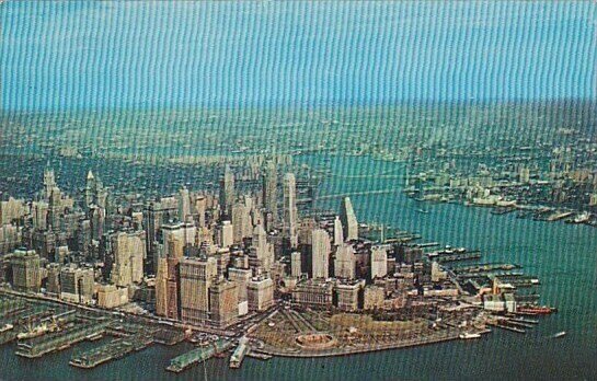 Aerial View Of Lower Manhatton New York City New York