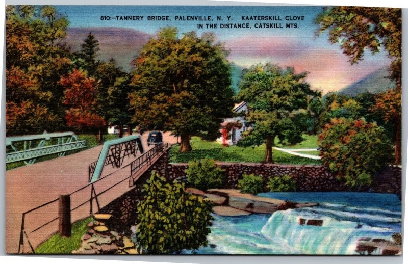 Postcard NY Palenville Tannery Bridge