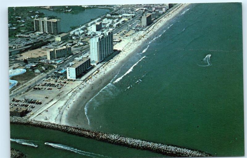 *Aerial View Rudee Inlet Virginia Beach Virginia Rock Jetty Vintage Postcard A64