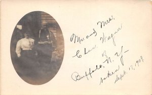 Buffalo New York Mr and Mrs Wagner 1907 Real Photo Vintage Postcard AA69730