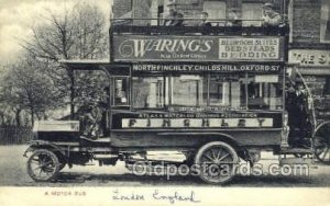 Motor Bus, London Bus Writing on back writing on front and back