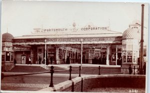 1910s Portsmouth Corp. South Parade Pier Portsmouth England Real Photo Postcard