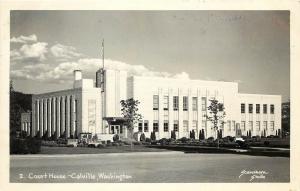 RPPC Postcard 2 Court House Colville WA Stevens County Scamahorn Studio posted