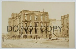 CA St Ignatius Church Ruins of Earthquake Fire RPPC Hodson & Walsh  Postcard V19