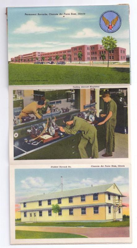 Military Chanute Air Force Base Postcard Large Letter Folder