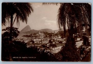 Rio de Janeiro Brazil Postcard Arcos de Santa Theresa c1910 Posted RPPC Photo