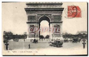 Old Postcard Paris Arc de Triomphe