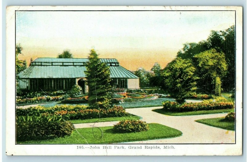 1908 John Ball Park, Grand Rapids, Michigan Postcard P169