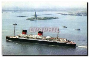 Postcard Modern Liberty in New York Harbor Ship