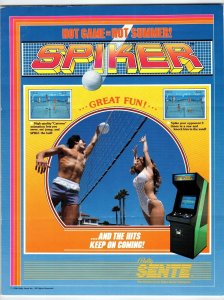 Spiker Volleyball Arcade FLYER Original 1986 Video Game Retro Vintage Art