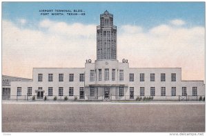 FORT WORTH, Texas; Airport Terminal Building, Classic Car, 30-40s