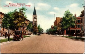 Vtg 1910s Michigan Boulevard North from 22nd Street Chicago Illinois IL Postcard