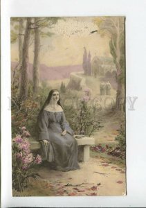 3177773 Nun by RENAULT Vintage RPPC from LUXEMBOURG to BELGIUM