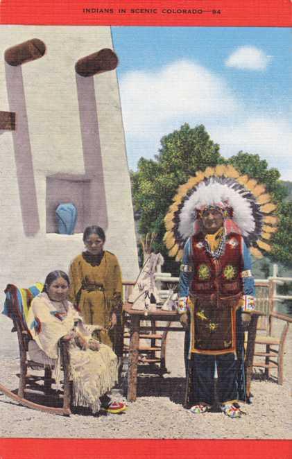 Indians in Scenic Colorado - CO - Linen