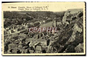 Old Postcard Dinant Citadel Meuse and Collegiate N D