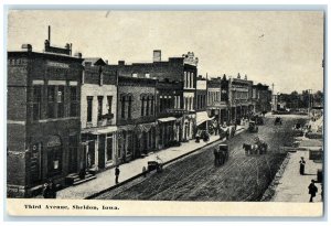 1910 Third Avenue Exterior Street Building Sheldon Iowa Vintage Antique Postcard