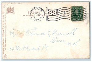 1906 Valentine Couple Hugging Handwarmer Dog Outcault Dover NH Tuck's Postcard