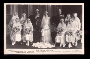 r3921 - Bride, Groom & Bridesmaids on the Lascelles Royal Wedding Day - postcard