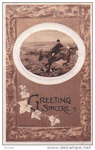 Fox Hunting Greeting Sincere , PU-1910