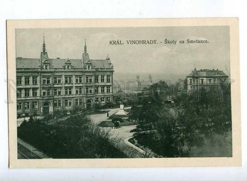 203027 CZECH PRAGA VINOHRADY School on Smetance Old postcard