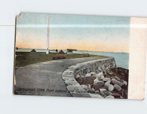Postcard Point Lookout & Spanish Cannon Bridgeport Connecticut USA