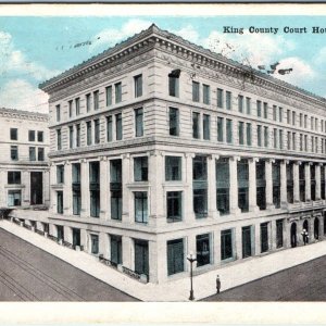 c1920s Seattle, WA King County Court House Rare Perspective Photo Postcard A64