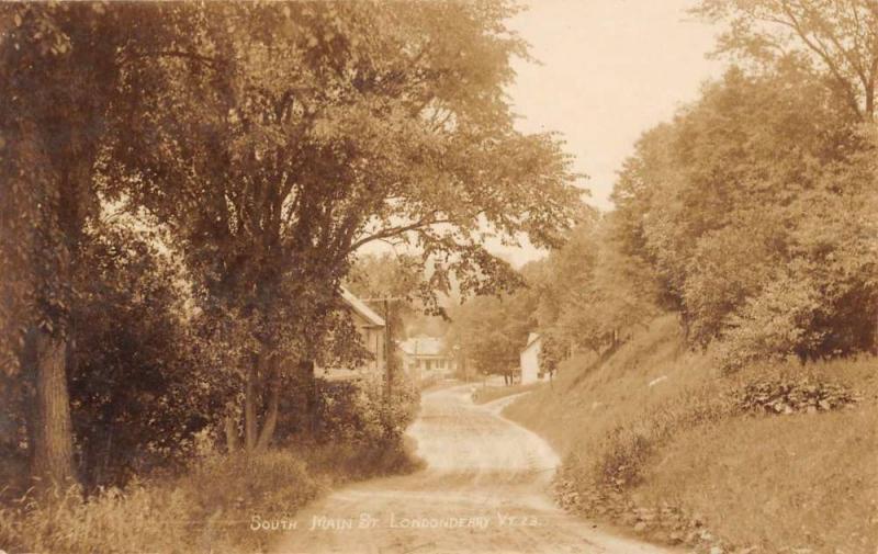 Londonderry Vermont South Main Street Real Photo Antique Postcard K91847