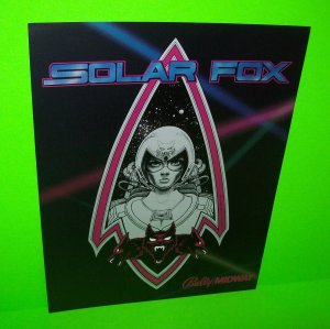 Midway Solar Fox Arcade FLYER Original 1982 NOS Video Game Space Age Sci-Fi Art 