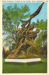 Civil War,, North Carolina Monument,  Gettysburg, Pa,Old Postcard