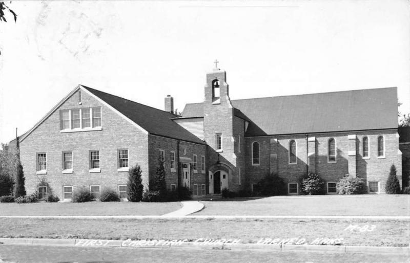 Larned Kansas First Christian Church Real Photo Antique Postcard K101061