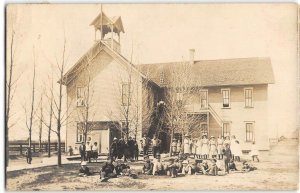 Thompsonville, Michigan RPPC School & Students Benzie County 1910 Antique Photo