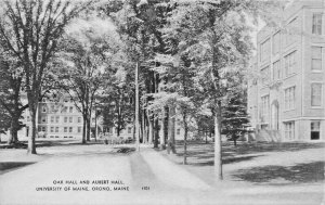 ORONO ME~UNIVERSITY OF MAINE~OAK HALL & AUBERT HALL~AMERICAN ART PHOTO POSTCARD