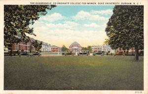 Durham North Carolina Women College Quadrangle Antique Postcard K34652