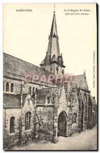 Old Postcard The Collegiate Guerande St Aubin